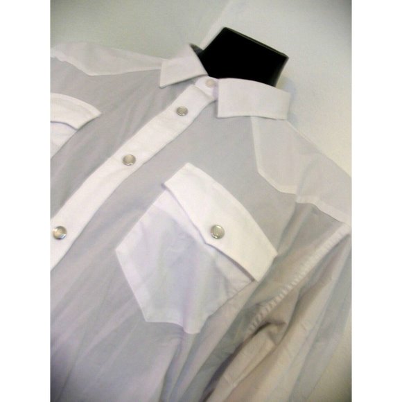 Gibson Trading Company Pearl Snap Button Front Shirt Men's 2XL White Western - Picture 2 of 10
